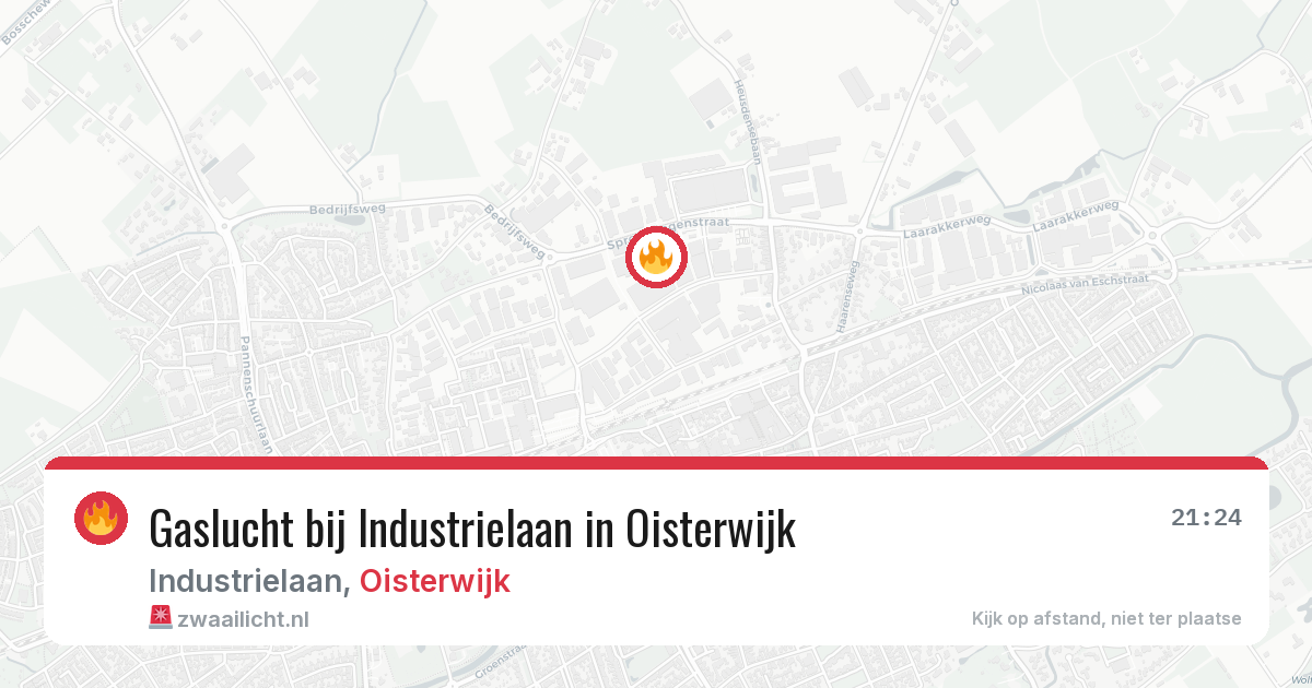 Gaslucht bij Industrielaan in Oisterwijk — 14 jun 2026