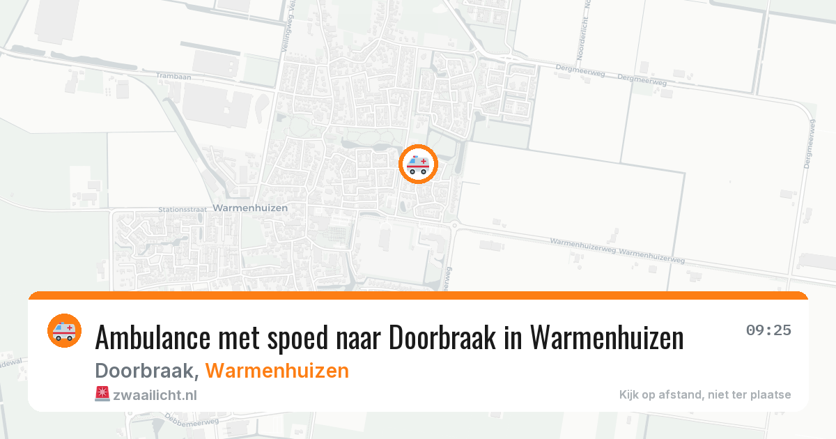 Ambulance met spoed naar Doorbraak in Warmenhuizen — 8 jun 2026