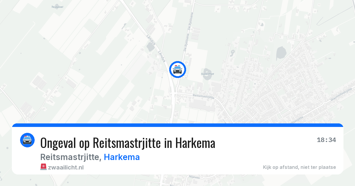 Ongeval op Reitsmastrjitte in Harkema — 30 mrt 2026