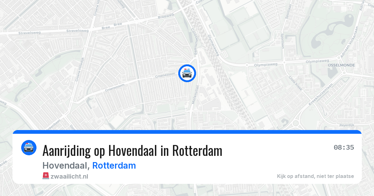 Aanrijding op Hovendaal in Rotterdam — 12 mei 2026