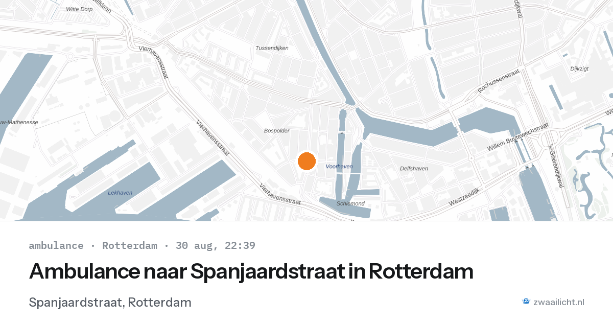 Ambulance naar Spanjaardstraat in Rotterdam — 30 aug 2026