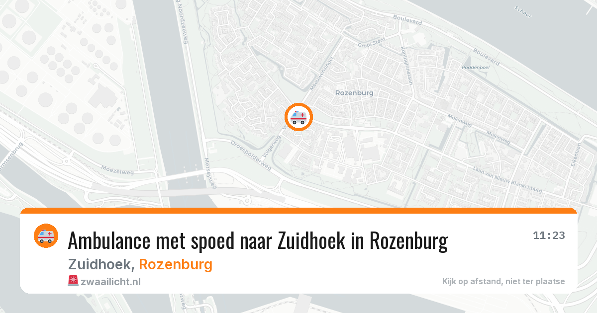 Ambulance met spoed naar Zuidhoek in Rozenburg — 25 mei 2026