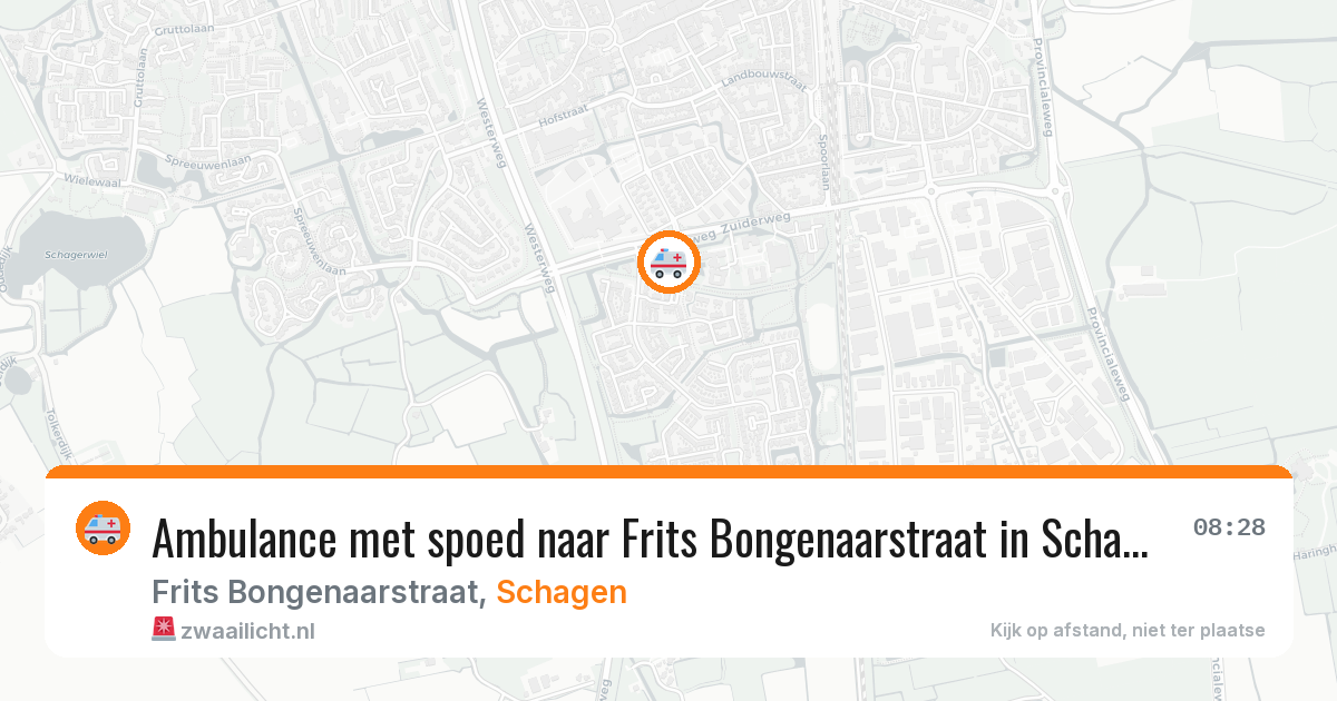 Ambulance met spoed naar Frits Bongenaarstraat in Schagen — 10 aug 2026