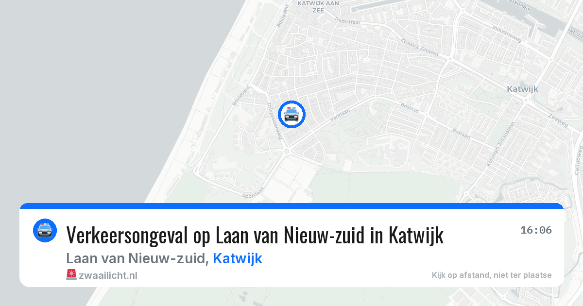 Verkeersongeval op Laan van Nieuw-zuid in Katwijk — 29 apr 2026
