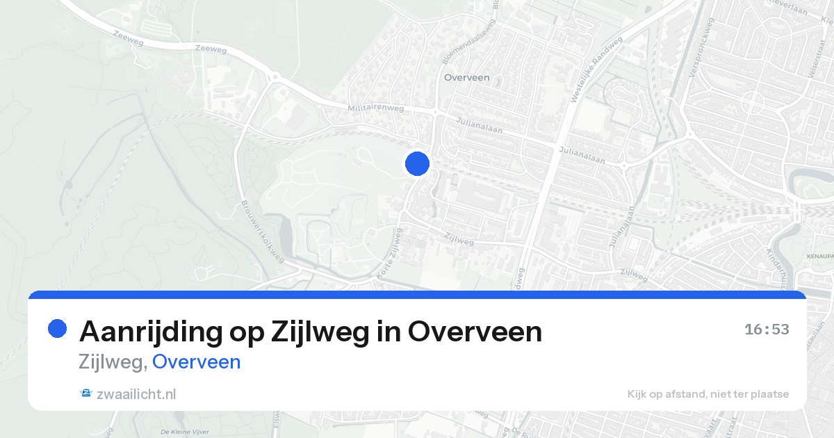 Aanrijding op Zijlweg in Overveen — 22 aug 2026