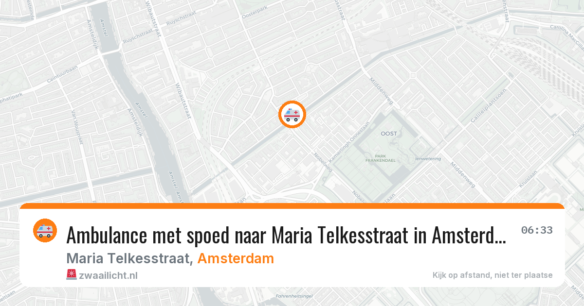 Ambulance met spoed naar Maria Telkesstraat in Amsterdam — 24 apr 2026