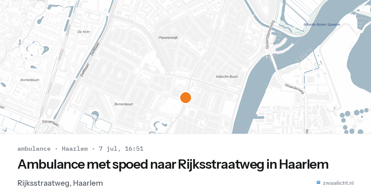 Ambulance met spoed naar Rijksstraatweg in Haarlem — 7 jul 2026