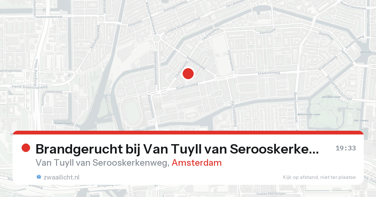 Brandgerucht bij Van Tuyll van Serooskerkenweg in Amsterdam — 27 mei 2026