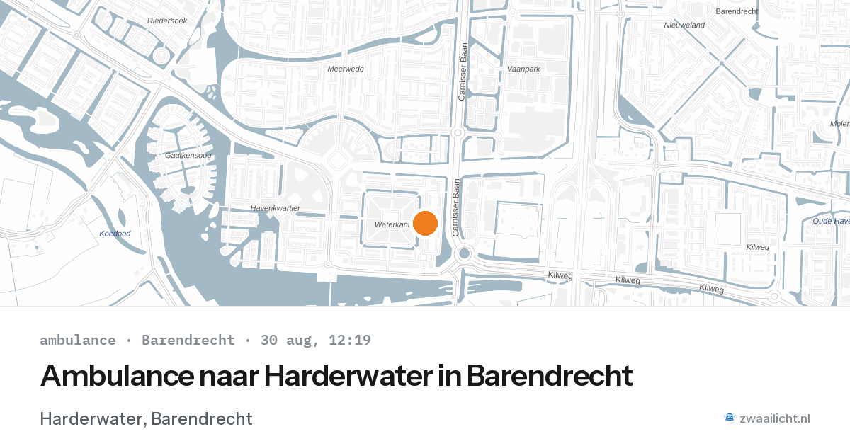 Ambulance naar Harderwater in Barendrecht — 30 aug 2026