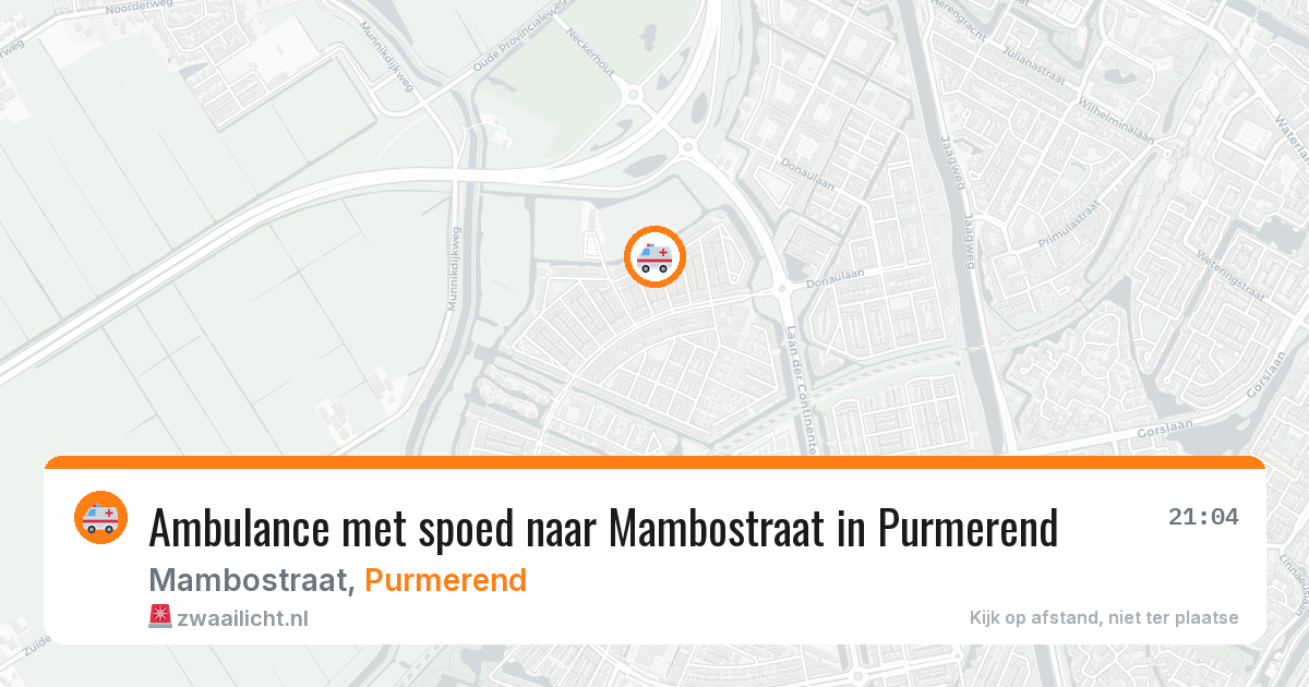Ambulance met spoed naar Mambostraat in Purmerend — 24 apr 2026