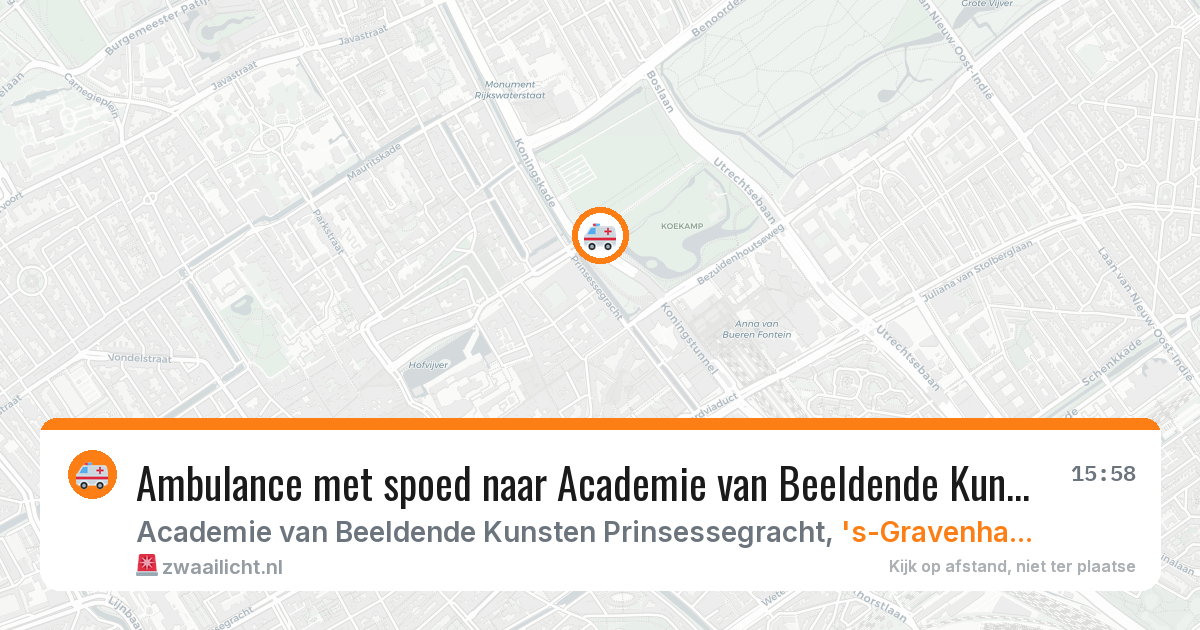 Ambulance met spoed naar Academie van Beeldende Kunsten Prinsessegracht in 's-Gravenhage — 5 feb 2026
