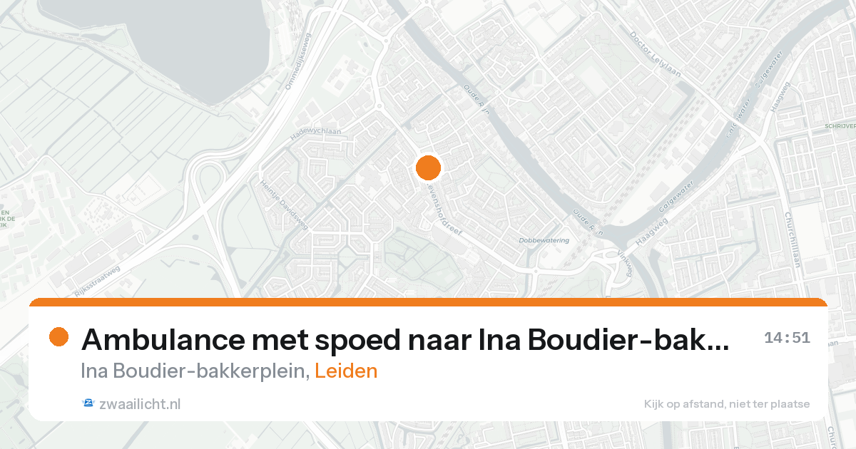 Ambulance met spoed naar Ina Boudier-bakkerplein in Leiden — 19 aug 2026