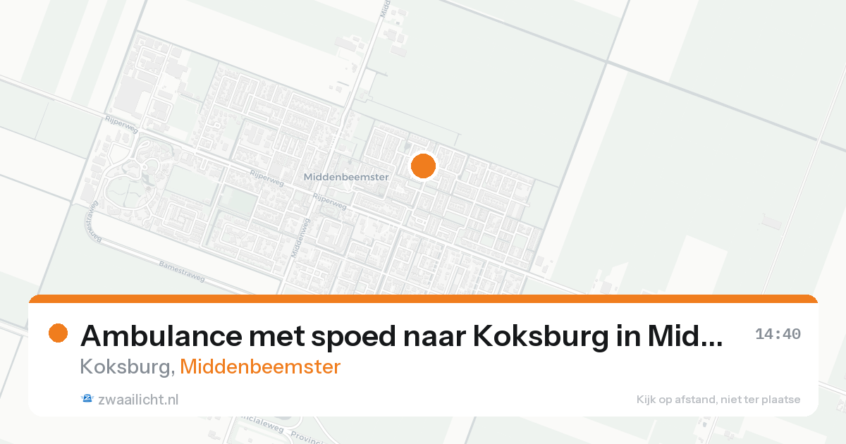 Ambulance met spoed naar Koksburg in Middenbeemster — 18 mei 2026