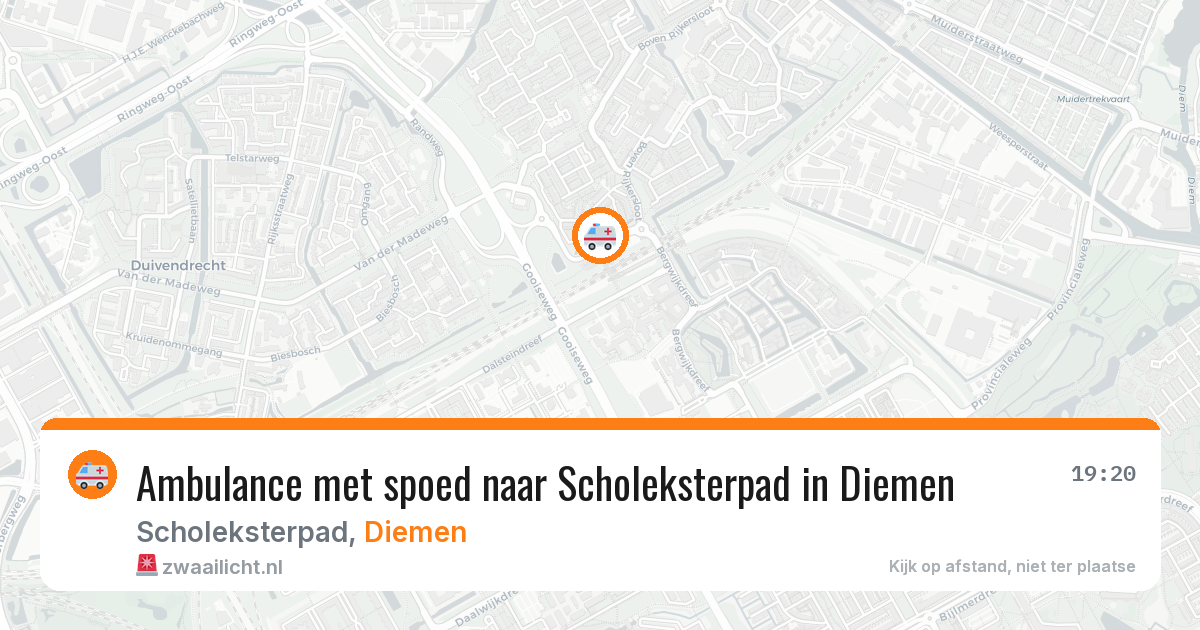 Ambulance met spoed naar Scholeksterpad in Diemen — 9 aug 2026