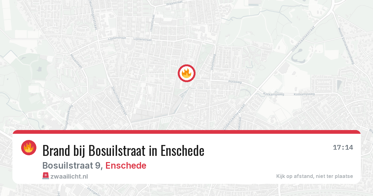 Brand bij Bosuilstraat in Enschede — 11 jun 2026