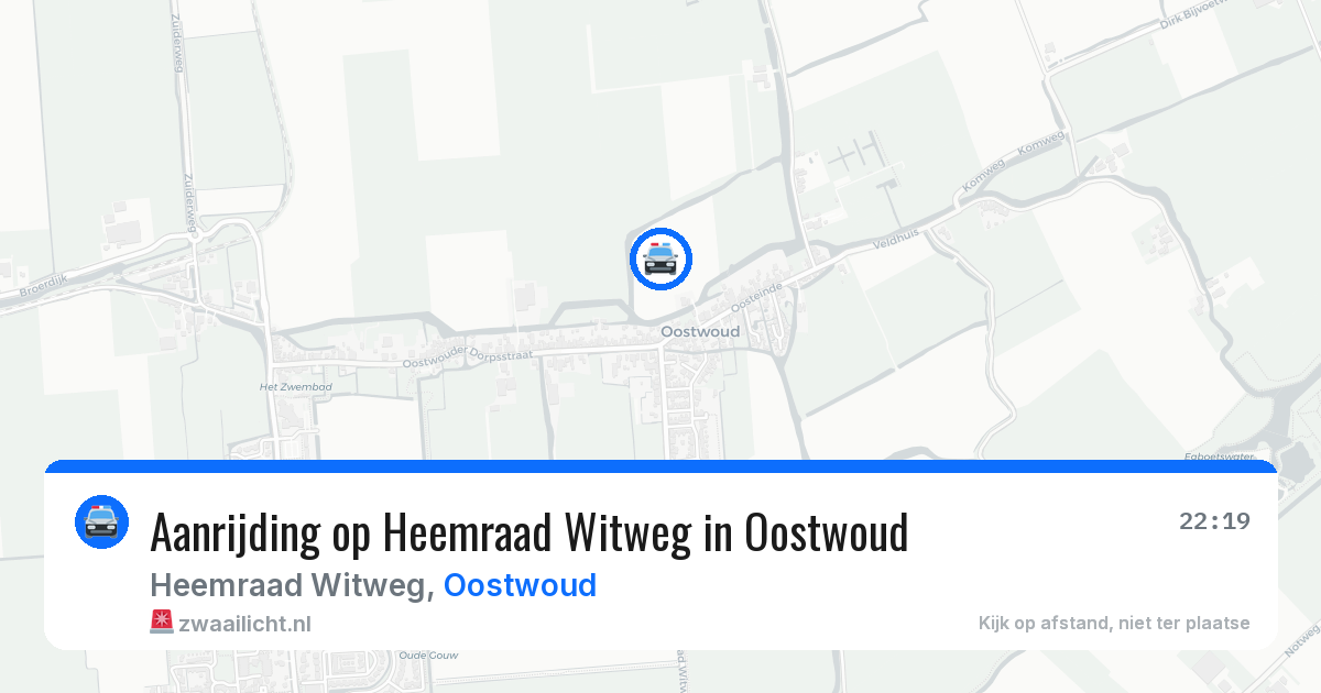 Aanrijding op Heemraad Witweg in Oostwoud — 16 jul 2026