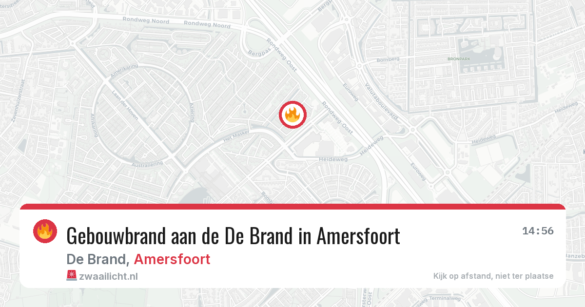 Gebouwbrand aan de De Brand in Amersfoort — 18 jun 2026