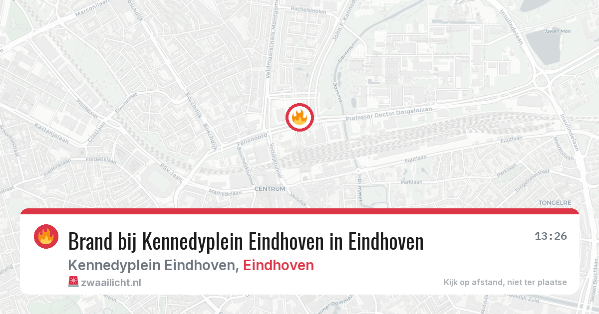 Brand bij Kennedyplein Eindhoven in Eindhoven — 13 jul 2026