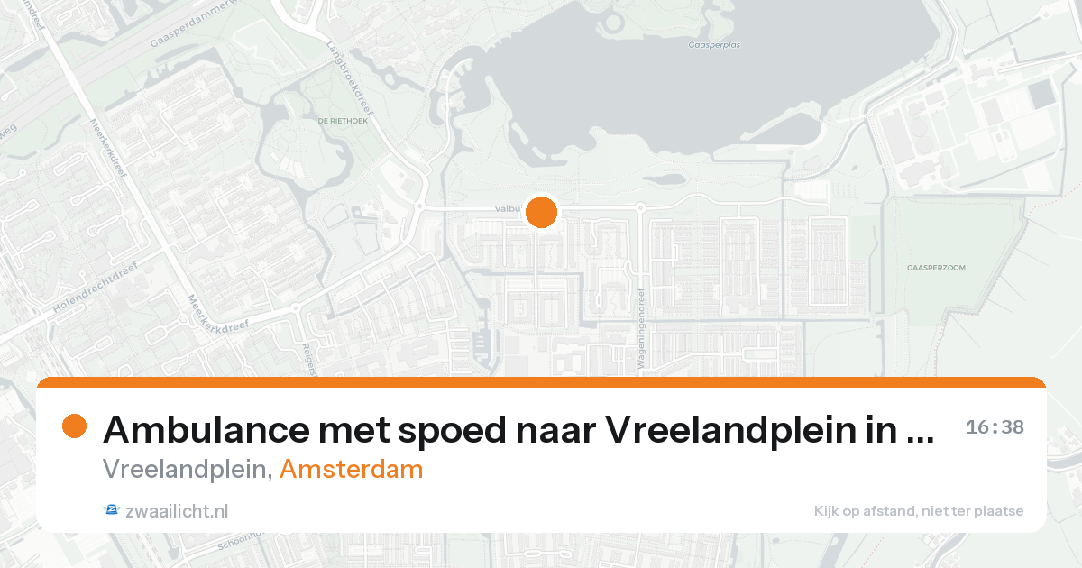 Ambulance met spoed naar Vreelandplein in Amsterdam — 25 aug 2026