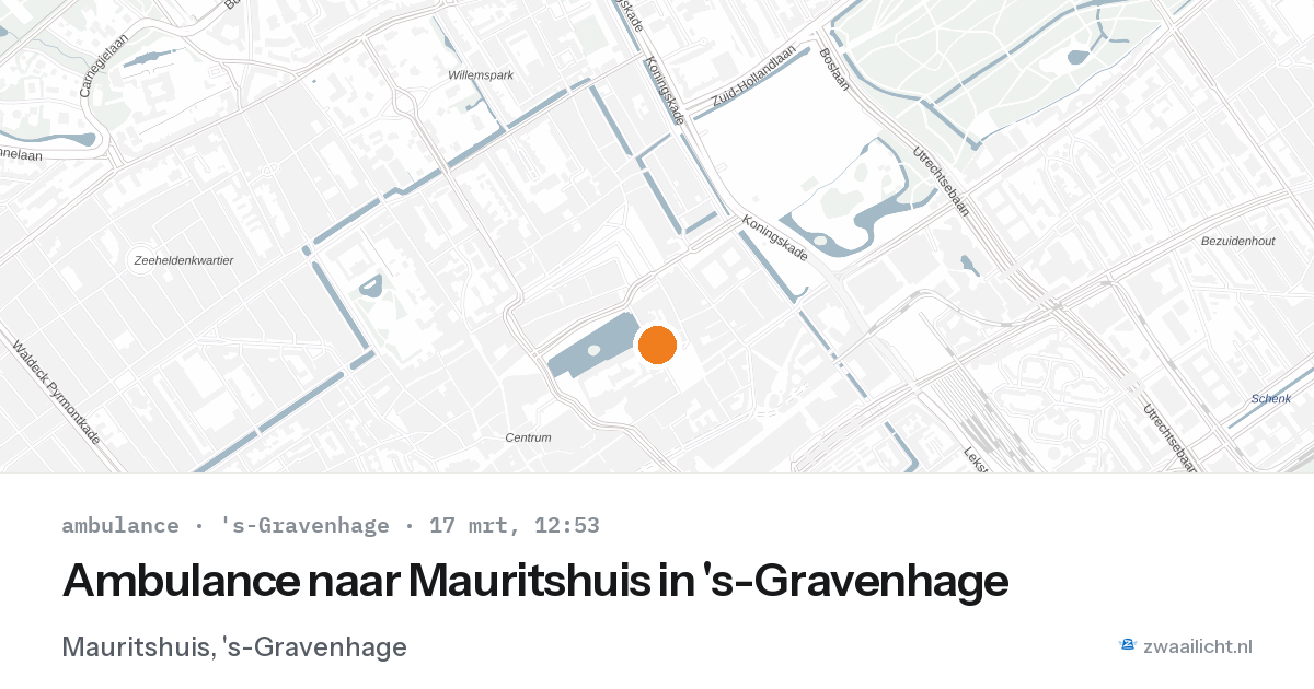 Ambulance naar Mauritshuis in 's-Gravenhage — 17 mrt 2026