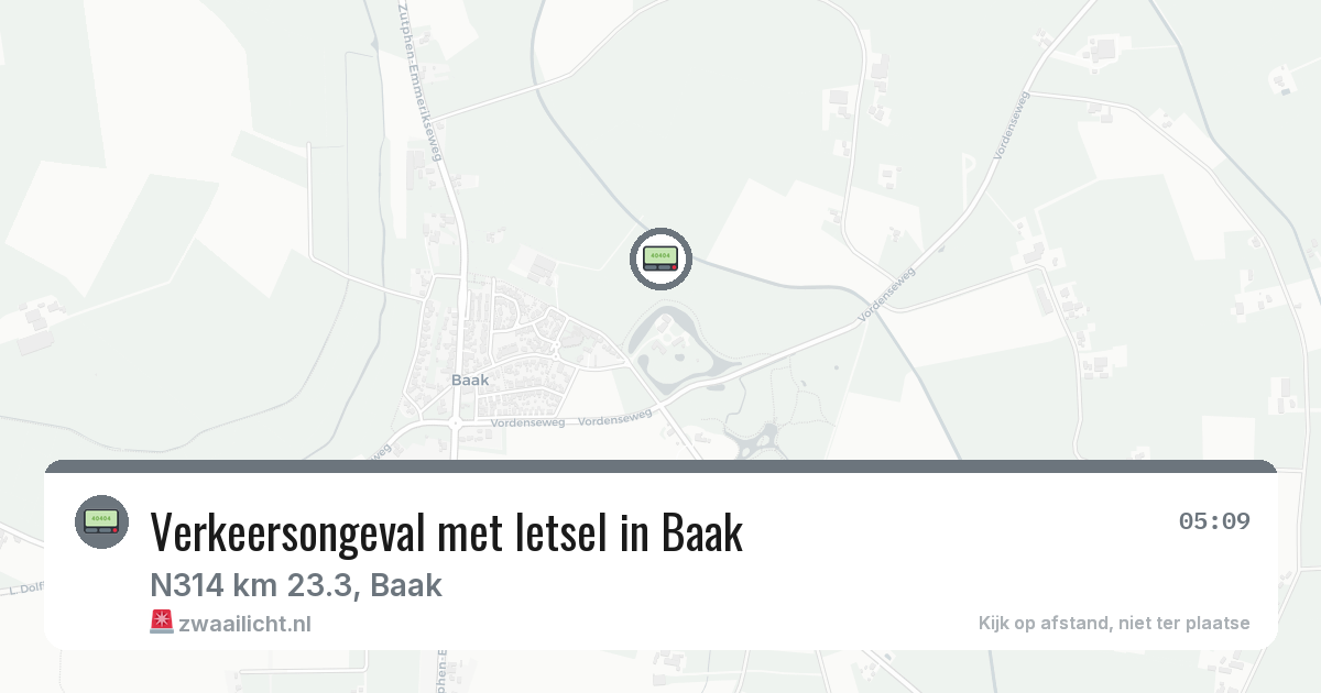 Verkeersongeval met letsel in Baak — 10 mrt 2026