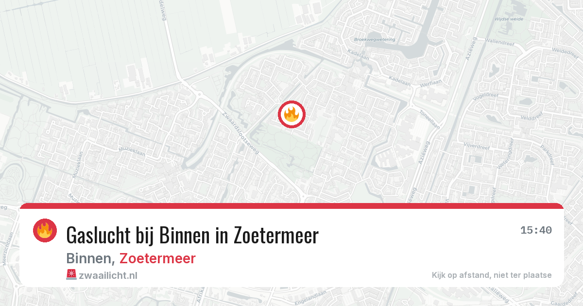 Gaslucht bij Binnen in Zoetermeer — 25 mrt 2026