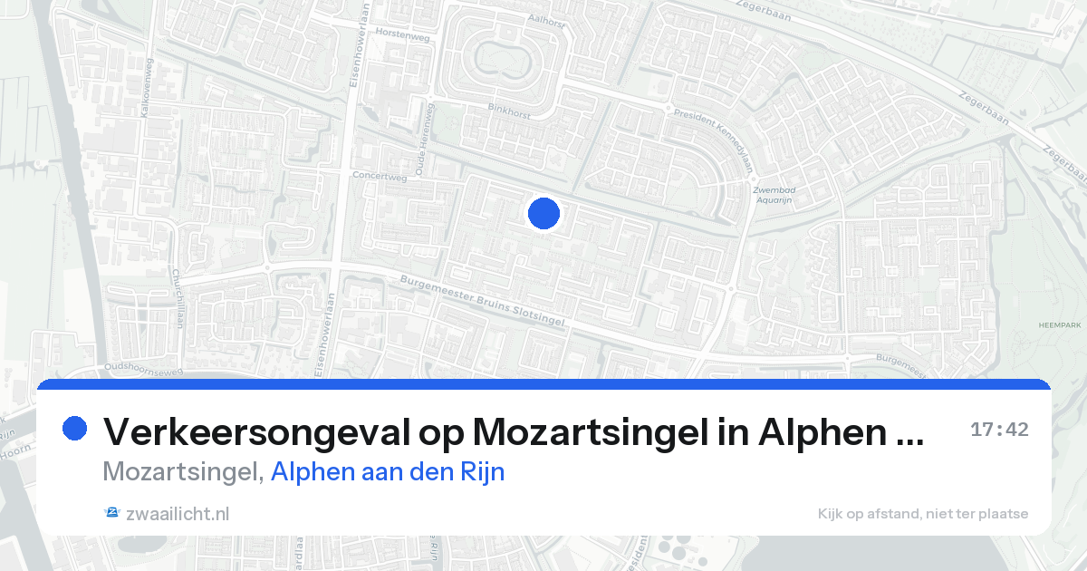 Verkeersongeval op Mozartsingel in Alphen aan den Rijn — 16 aug 2026
