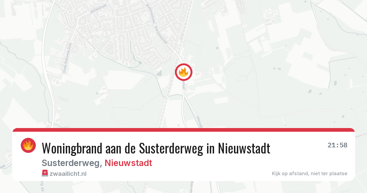 Woningbrand aan de Susterderweg in Nieuwstadt — 18 mrt 2026