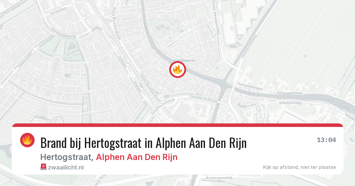 Brand bij Hertogstraat in Alphen Aan Den Rijn — 29 jun 2026