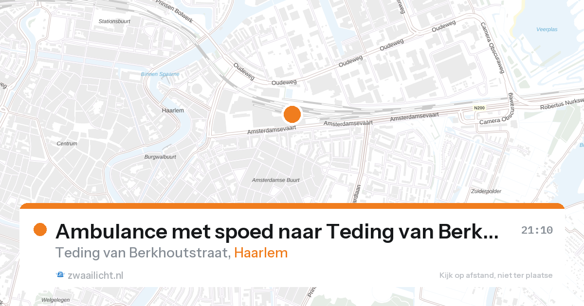 Ambulance met spoed naar Teding van Berkhoutstraat in Haarlem — 27 aug 2026