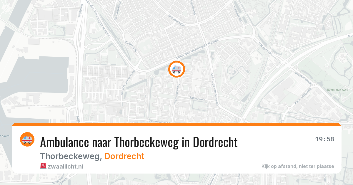 Ambulance naar Thorbeckeweg in Dordrecht — 14 aug 2026