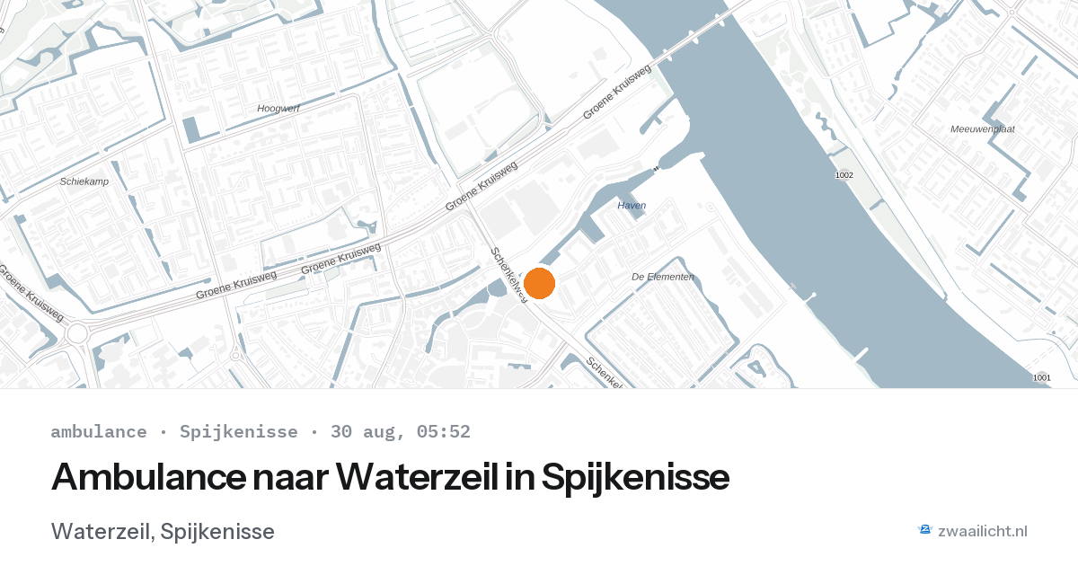 Ambulance naar Waterzeil in Spijkenisse — 30 aug 2026
