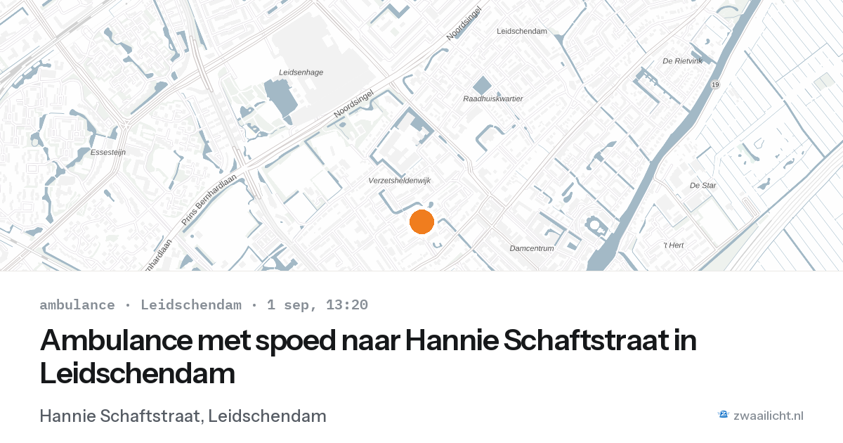 Ambulance met spoed naar Hannie Schaftstraat in Leidschendam — 1 sep 2026