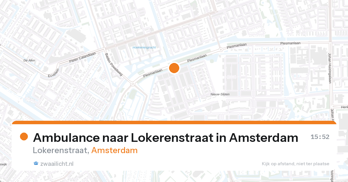 Ambulance naar Lokerenstraat in Amsterdam — 28 aug 2026