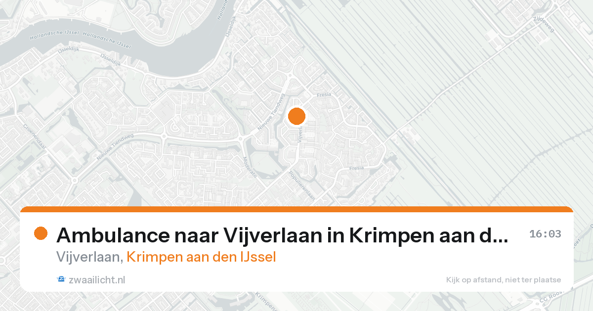 Ambulance naar Vijverlaan in Krimpen aan den IJssel — 13 jul 2026