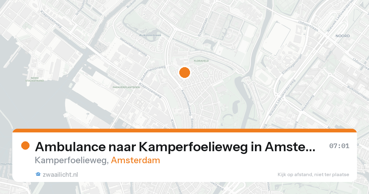 Ambulance naar Kamperfoelieweg in Amsterdam — 26 aug 2026