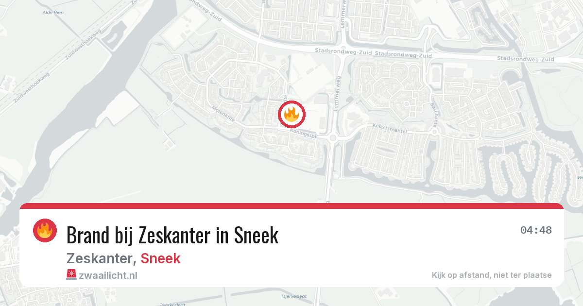 Brand bij Zeskanter in Sneek — 20 mrt 2026