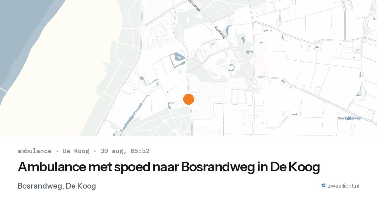 Ambulance met spoed naar Bosrandweg in De Koog — 30 aug 2026
