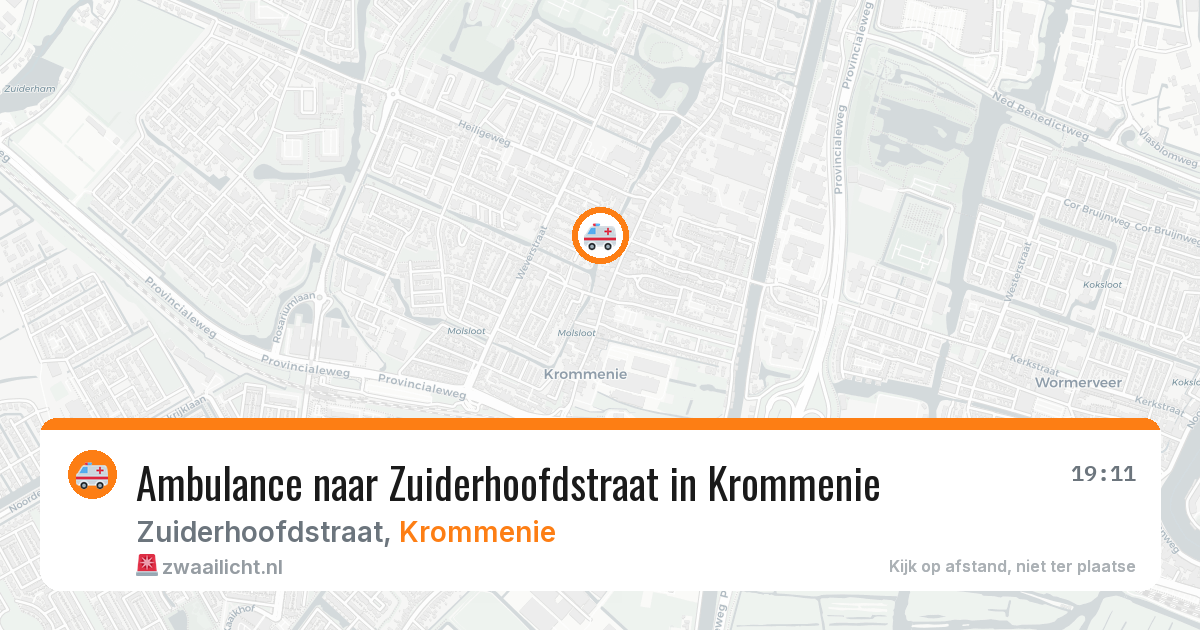 Ambulance naar Zuiderhoofdstraat in Krommenie — 16 mei 2026