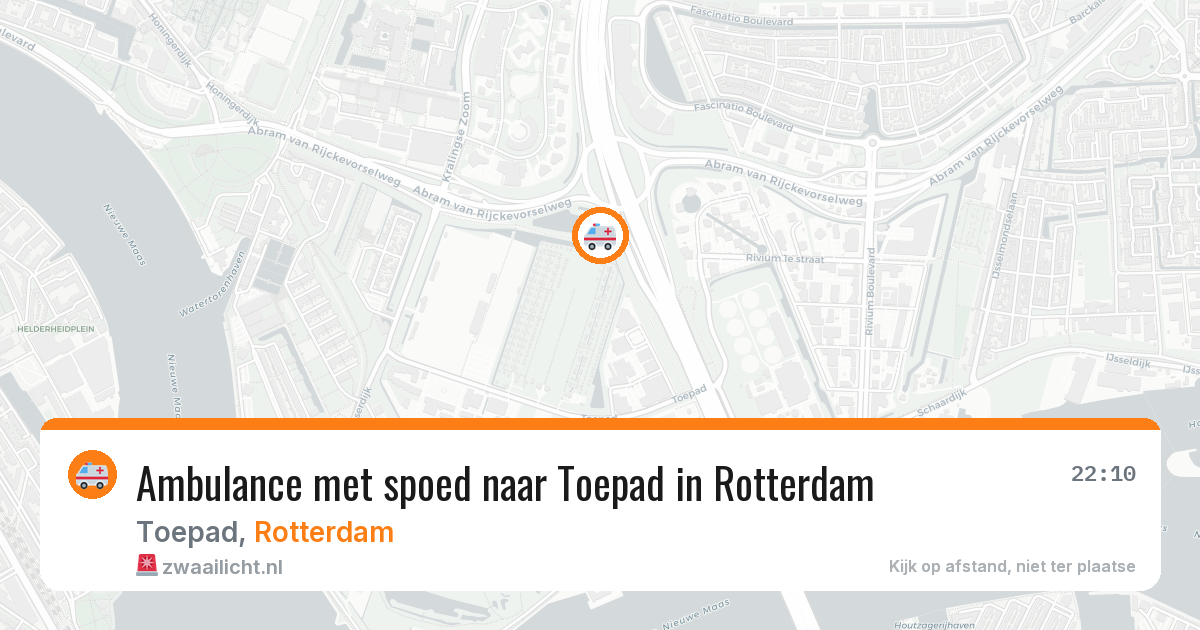 Ambulance met spoed naar Toepad in Rotterdam — 9 aug 2026