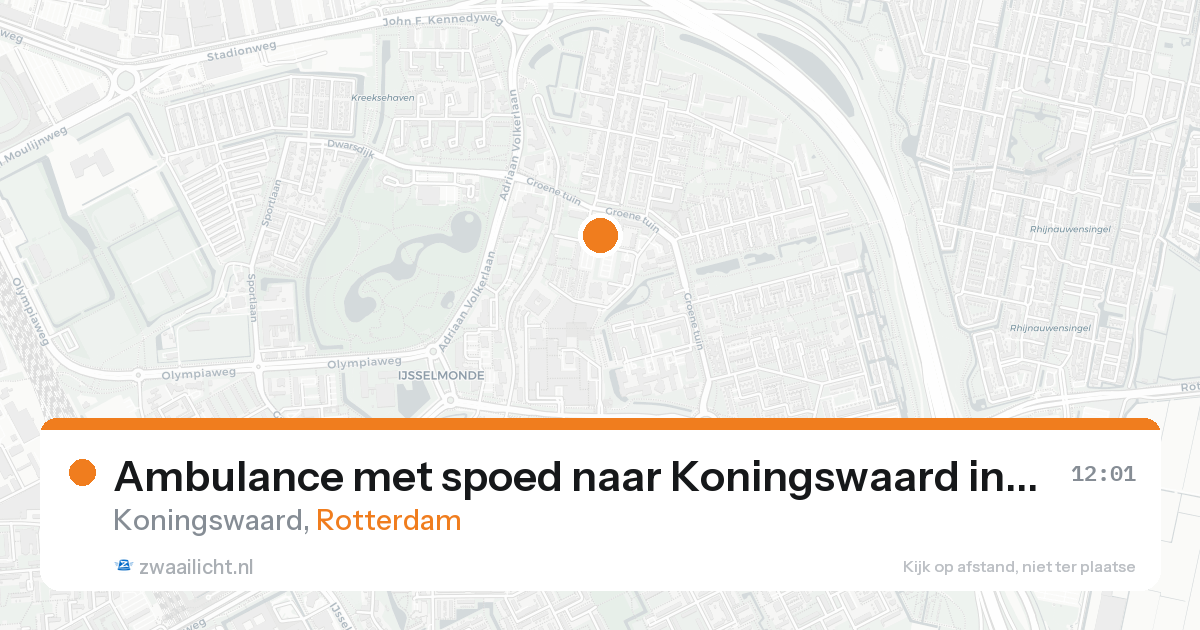 Ambulance met spoed naar Koningswaard in Rotterdam — 4 jul 2026