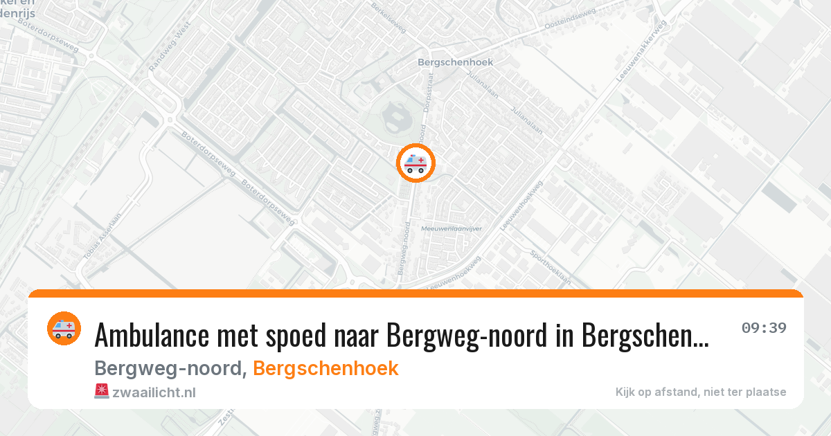 Ambulance met spoed naar Bergweg-noord in Bergschenhoek — 9 aug 2026