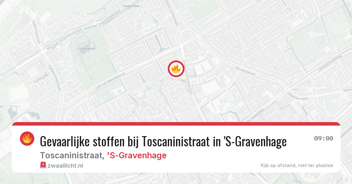 Gevaarlijke stoffen bij Toscaninistraat in 'S-Gravenhage — 22 jul 2026