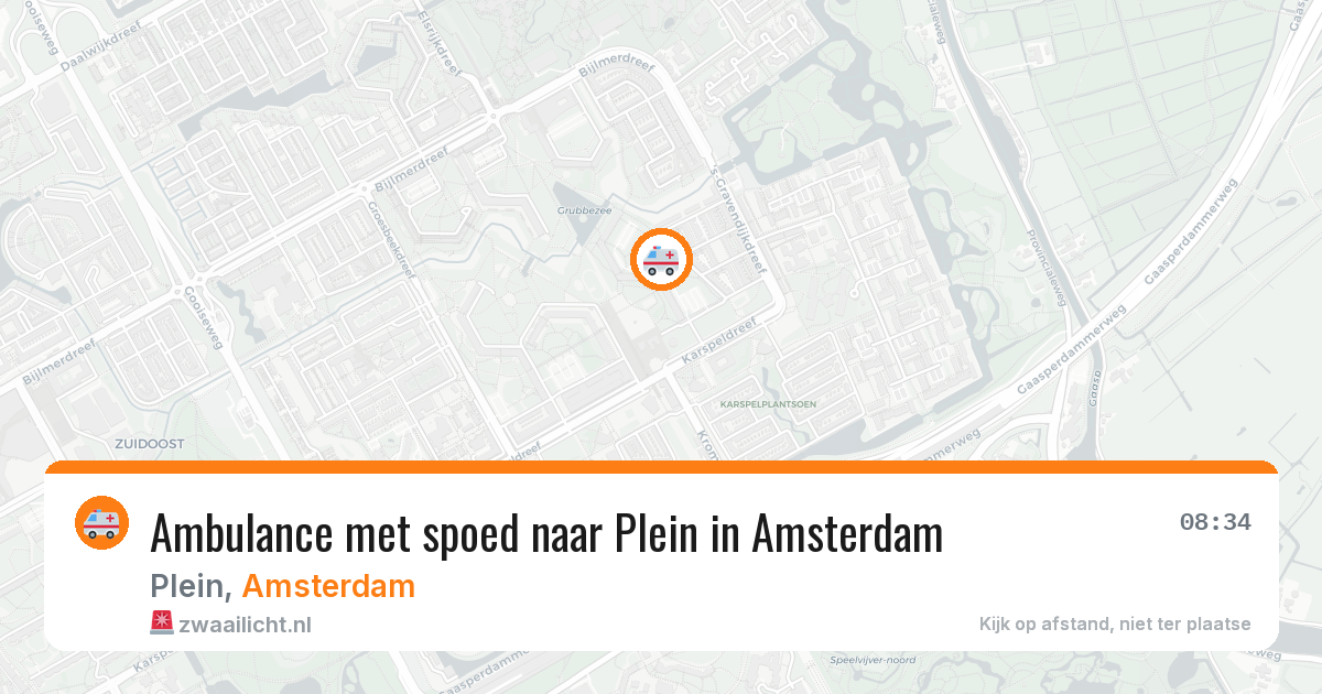 Ambulance met spoed naar Plein in Amsterdam — 7 mei 2026