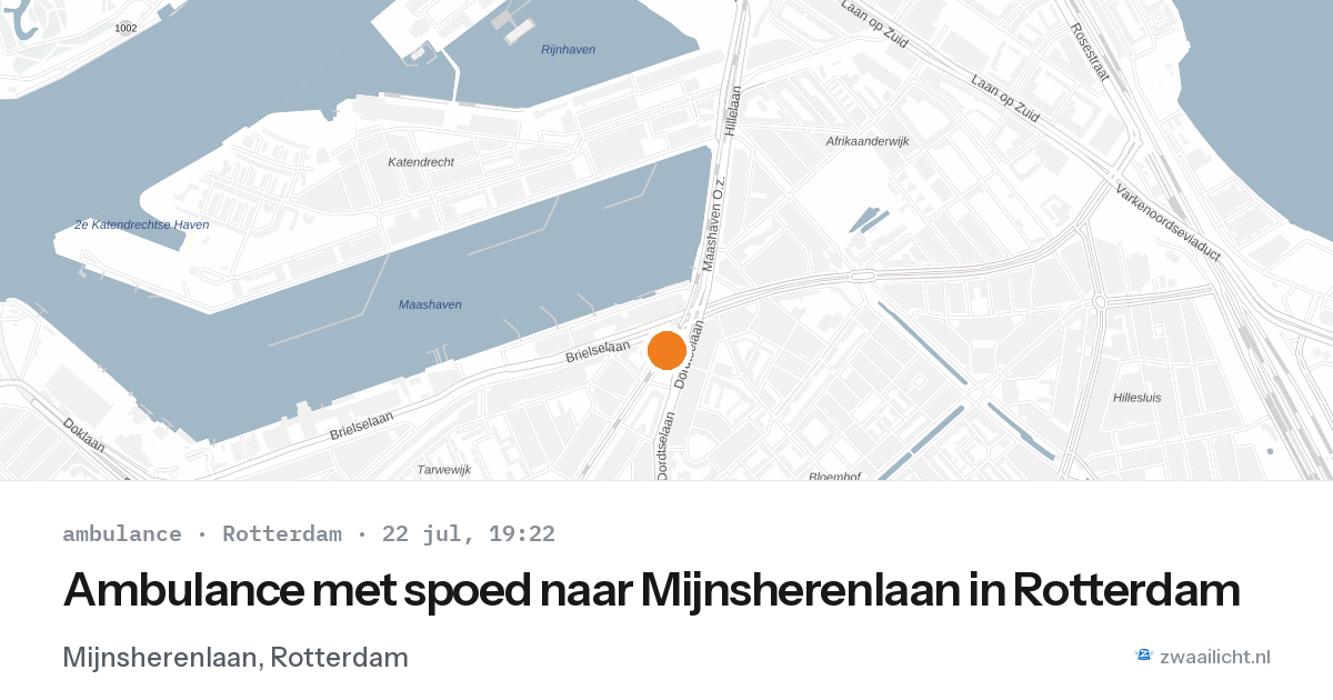 Ambulance met spoed naar Mijnsherenlaan in Rotterdam — 22 jul 2026