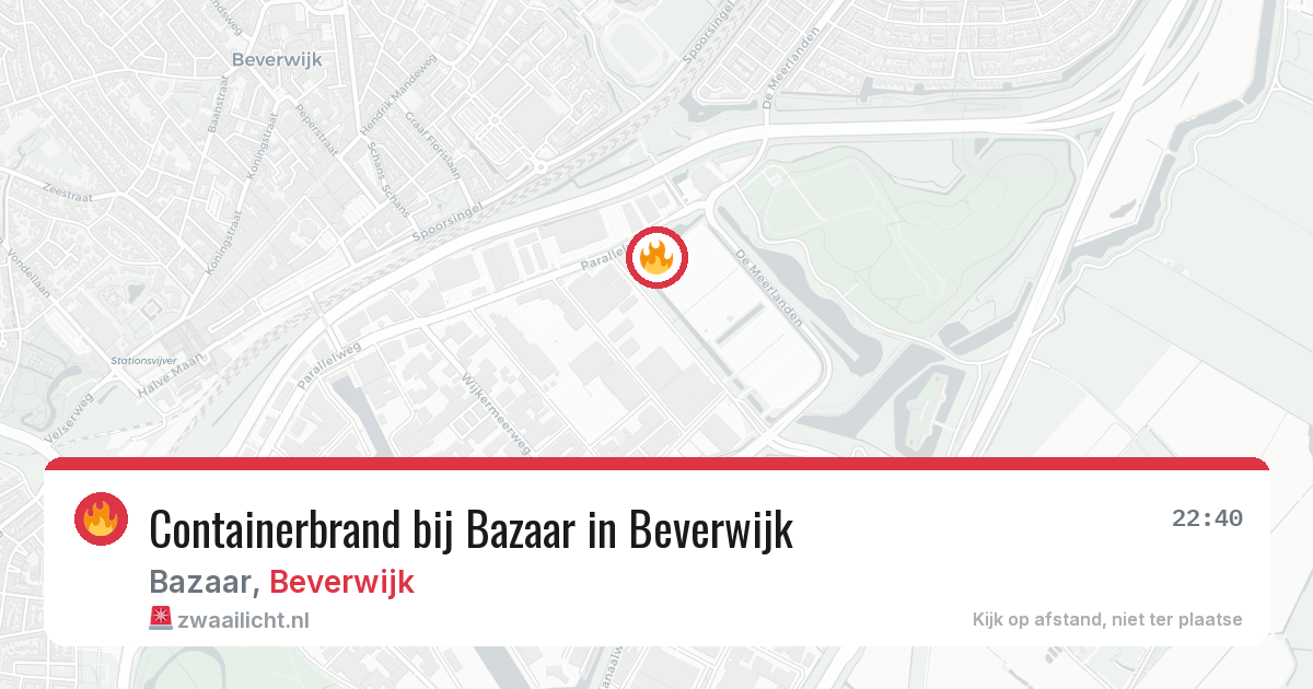 Containerbrand bij Bazaar in Beverwijk — 14 jun 2026