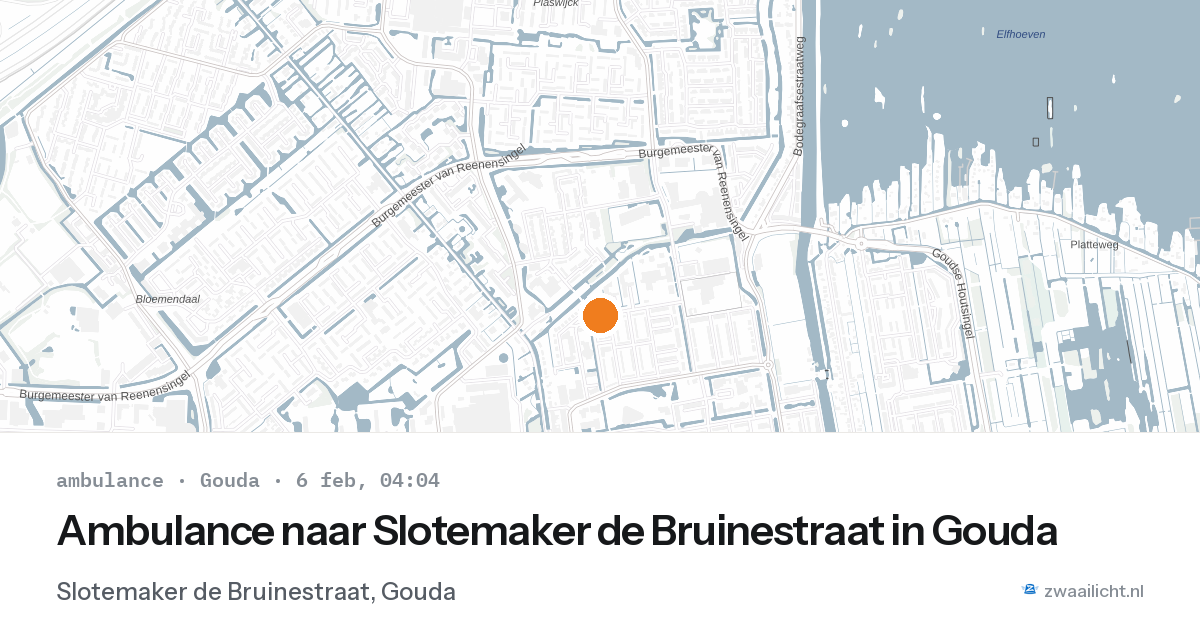 Ambulance naar Slotemaker de Bruinestraat in Gouda — 6 feb 2026