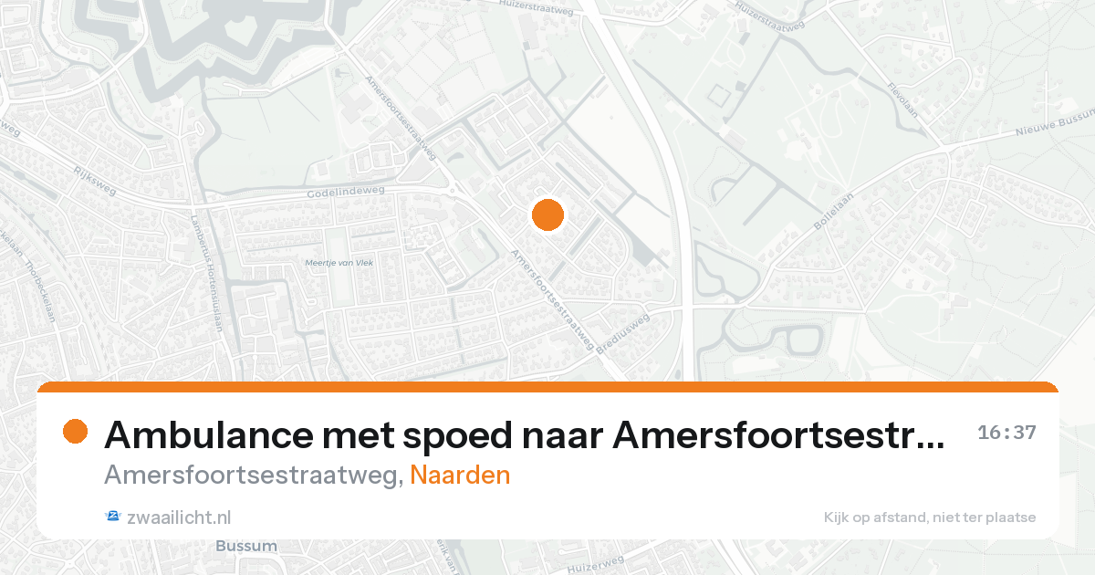 Ambulance met spoed naar Amersfoortsestraatweg in Naarden — 24 aug 2026