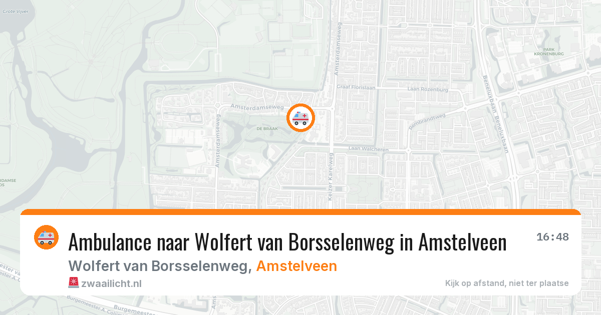 Ambulance naar Wolfert van Borsselenweg in Amstelveen — 19 jun 2026