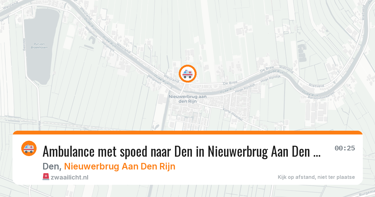 Ambulance met spoed naar Den in Nieuwerbrug Aan Den Rijn — 30 jul 2026